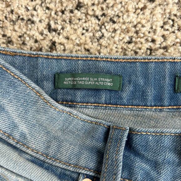 NWT Wild Fable Womens Super High Rise Jeans Slim Straight Size 00 Distressed - Picture 6 of 7